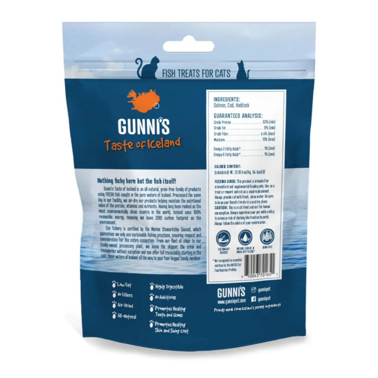 Gunnis mini kattegodbidder med laks 42,5 g